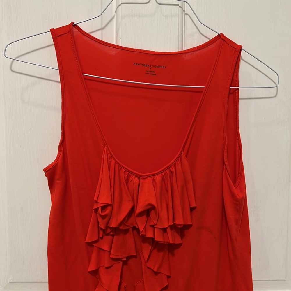 Burnt orange ruffle tank
